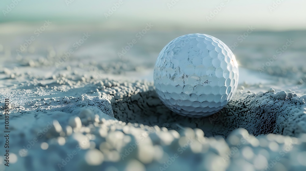Golf ball on the sand in the sand Golf ball on the sand in the sand