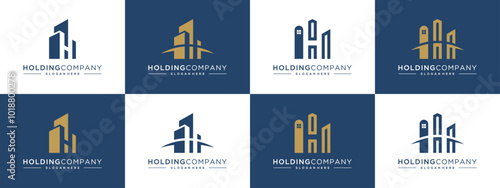 Negative space letter H with building logo design. Creative vector illustration based icon template.