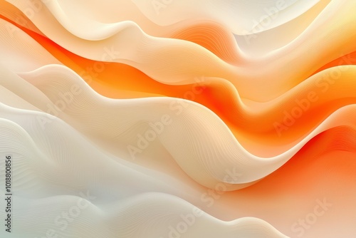 Abstract Orange and White Wavy Pattern with Subtle Lines photo