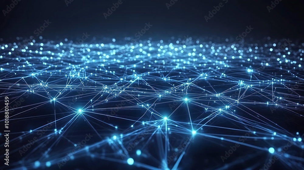 Abstract blue glowing network background. Abstract blue glowing network background.