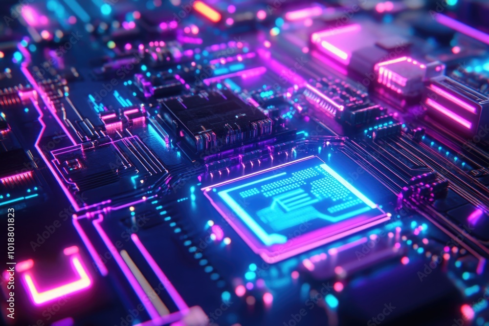 A detailed view of a computer's motherboard components A detailed view of a computer's motherboard components