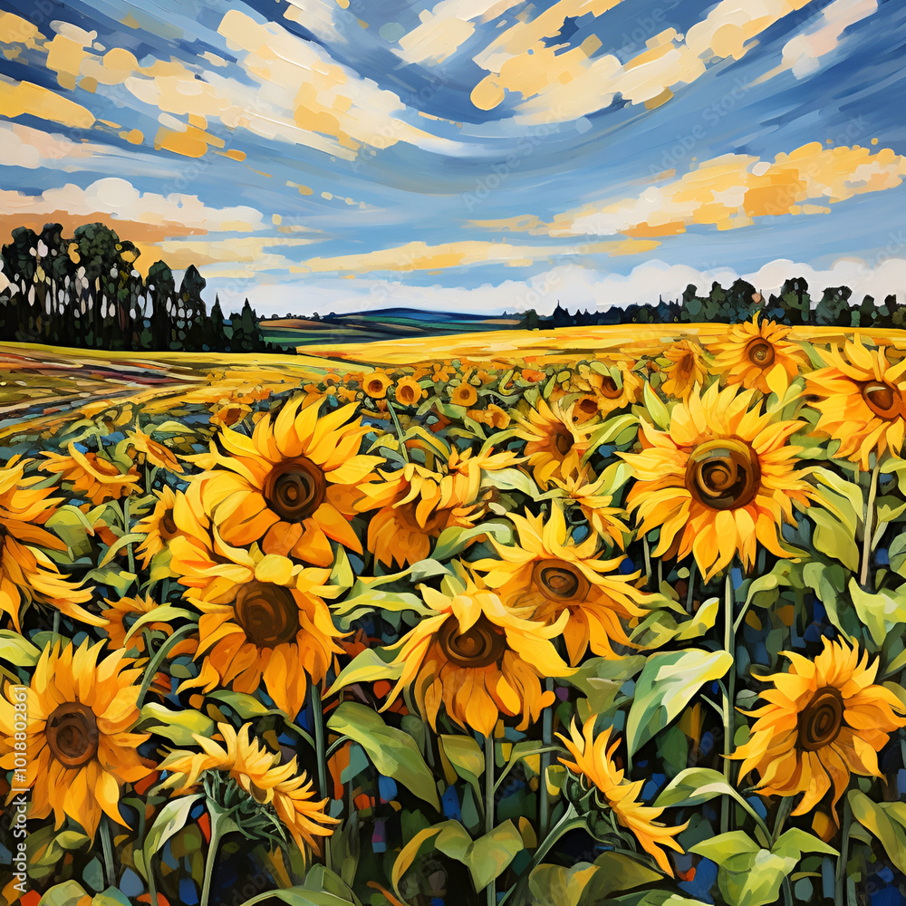 Fototapeta premium sunflower field in summer
