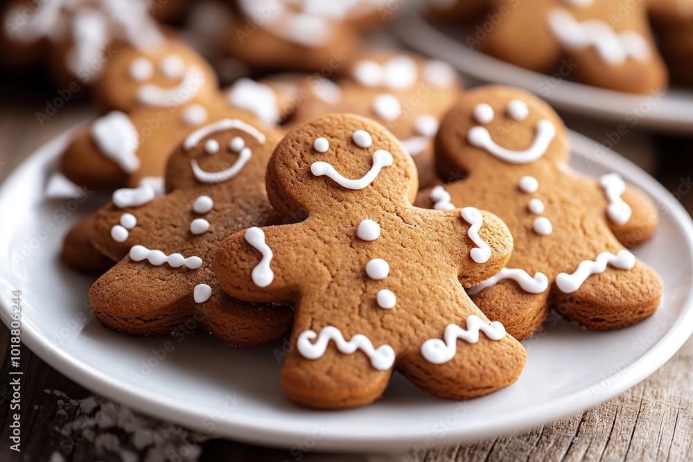 Christmas gingerbread man cookie on wooden background Christmas gingerbread man cookie on wooden background