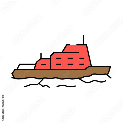 ice breaking ships line icon vector. ice breaking ships sign. isolated symbol illustration