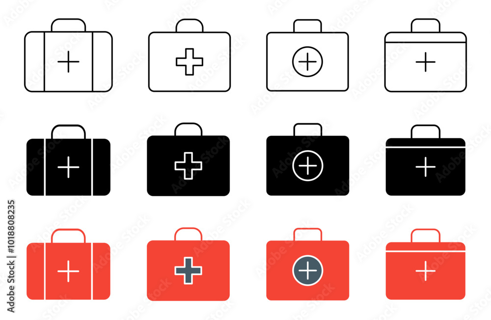 First Aid Kit Icon Set First Aid Kit Icon Set