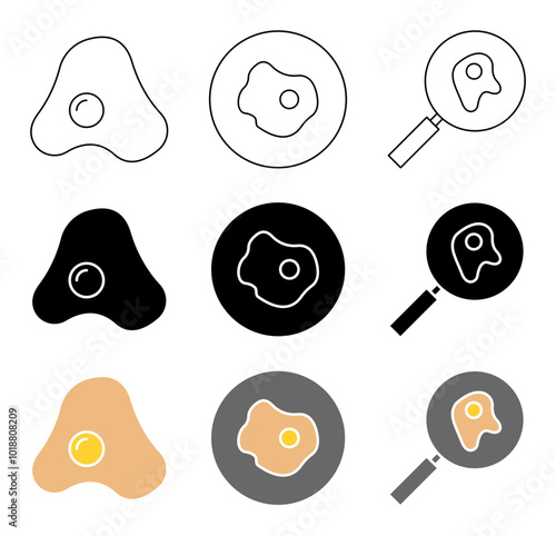Fried Egg Icon Set