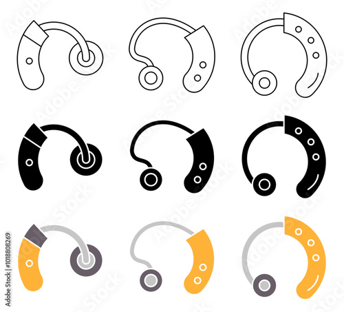 Hearing Aid Icon Set