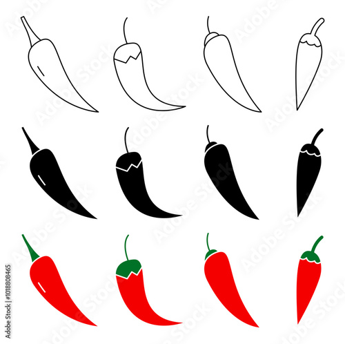 Chili Pepper Icon Set