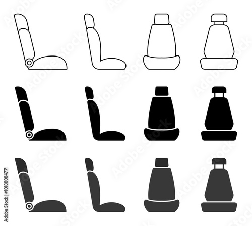 Car Seat Icon Set