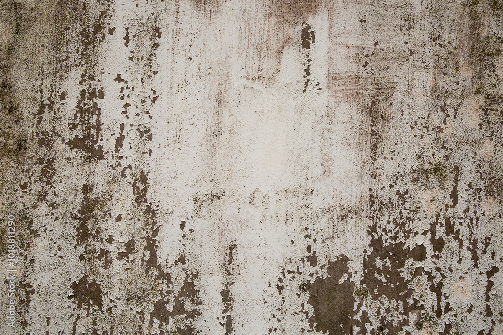 Fototapeta premium A weathered, textured wall displaying peeling paint and signs of age