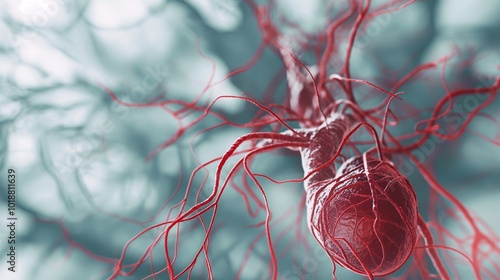 visual representation of the human circulatory system, emphasizing the intricate network of veins