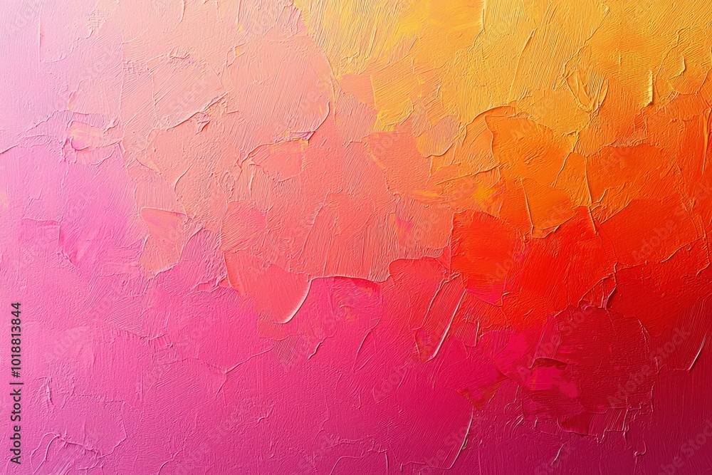 Obraz premium Abstract Textured Painting with Pink, Orange, and Yellow Hues