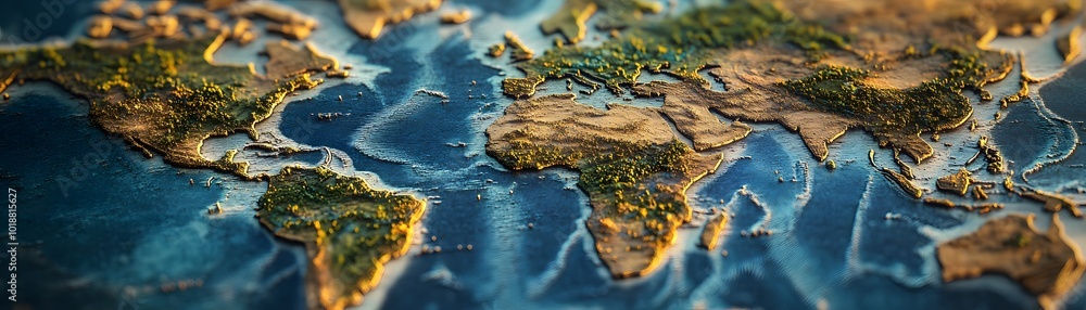 A detailed topographic map of the world, highlighting continents, oceans, and textures for a realistic geographical representation. A detailed topographic map of the world, highlighting continents, oceans, and textures for a realistic geographical representation.