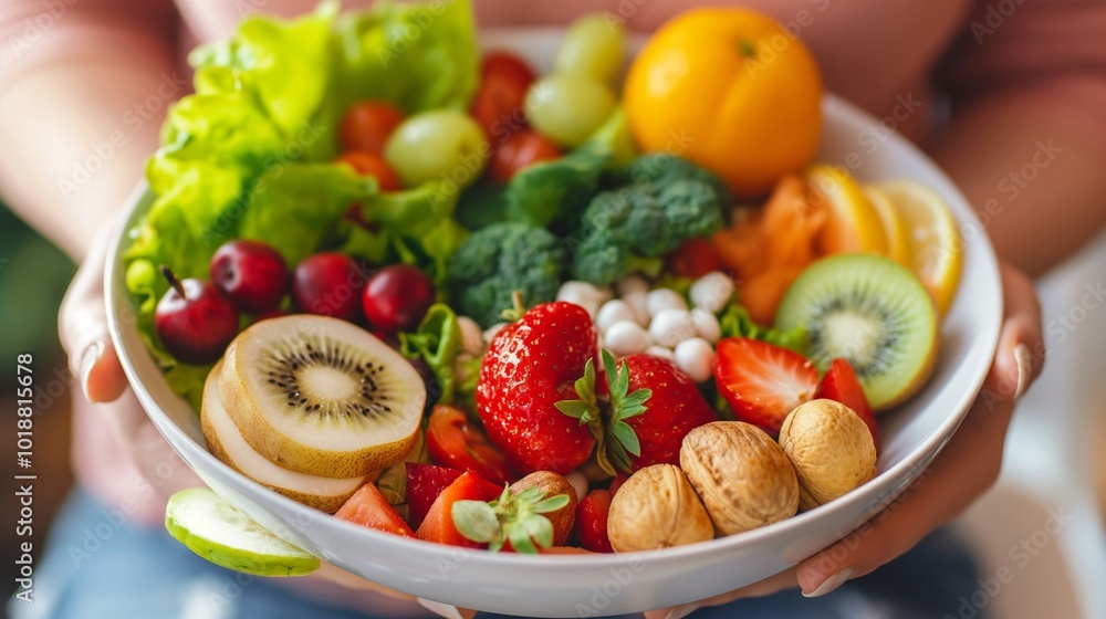 person eating a balanced meal, full of fruits, vegetables, and lean protein, to fuel their body person eating a balanced meal, full of fruits, vegetables, and lean protein, to fuel their body