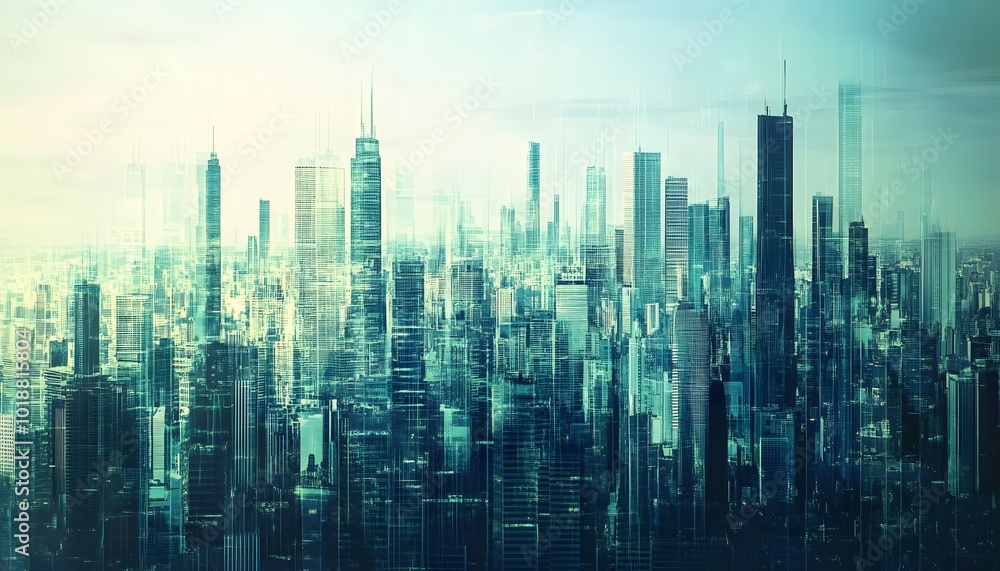 A stunning aerial view of a futuristic city skyline, showcasing modern architecture and towering skyscrapers under a bright sky. A stunning aerial view of a futuristic city skyline, showcasing modern architecture and towering skyscrapers under a bright sky.