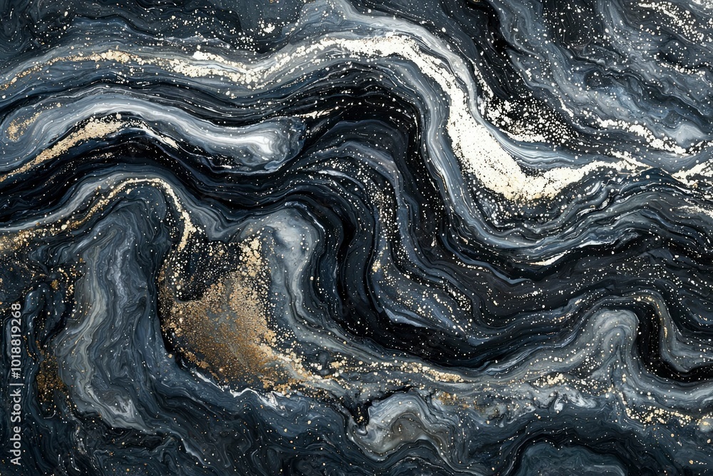 Abstract Swirling Black, White, and Gold Liquid Art Abstract Swirling Black, White, and Gold Liquid Art