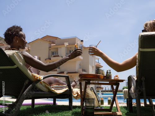 Women celebrating summer vacation