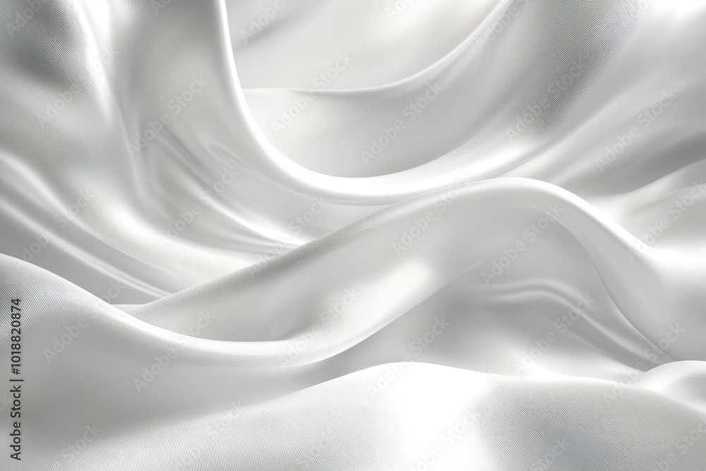 Abstract Draped White Fabric with Smooth, Flowing Waves Abstract Draped White Fabric with Smooth, Flowing Waves