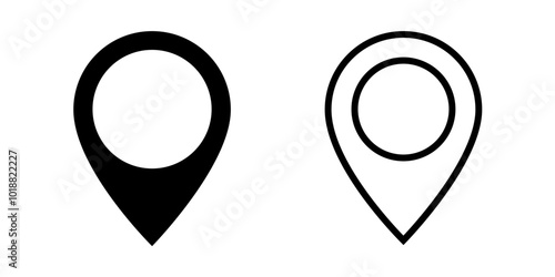 Location icon set. Map pin icon