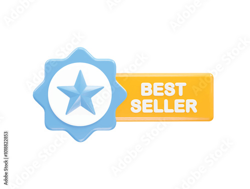 Best seller icon 3d rendering 