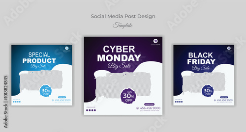 Black Friday , Cyber Monday, Special Graphics Card 
 New Product Sale Social Media Post Design Template
