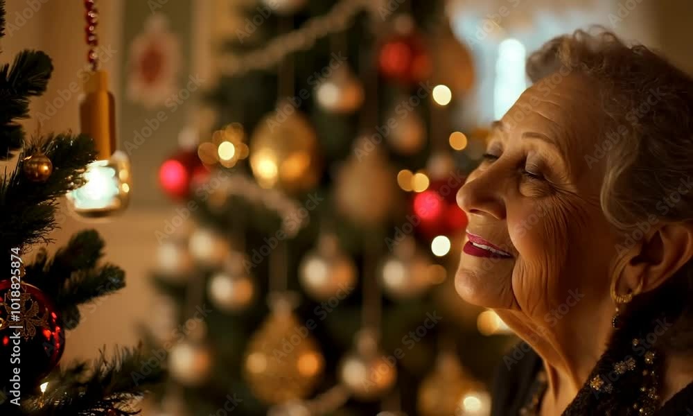 Portrait of a woman in a beautifully decorated Christmas room Portrait of a woman in a beautifully decorated Christmas room
