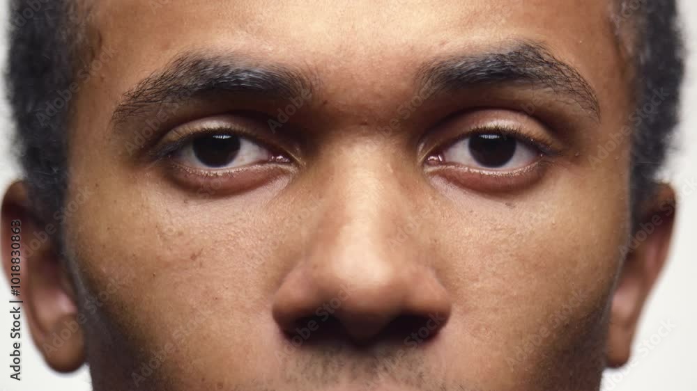 Man Eyes Looking At Camera Close Up Man Eyes Looking At Camera Close Up