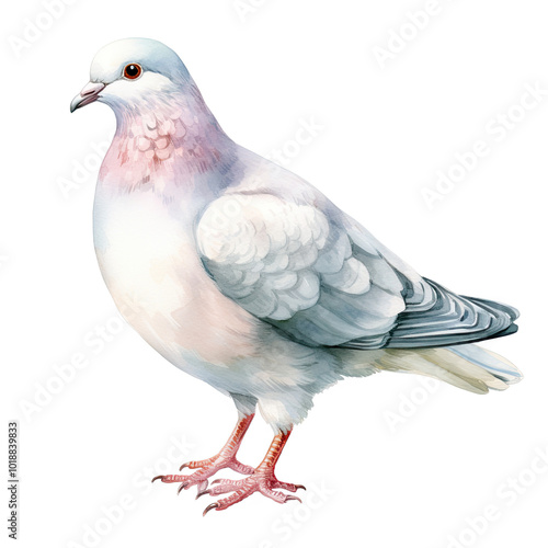 Beautiful Pigeon Watercolor Clipart, Grey Bird Colored Design for Your Corporate and Business Graphic Resource or Creative Project, Ai Generative