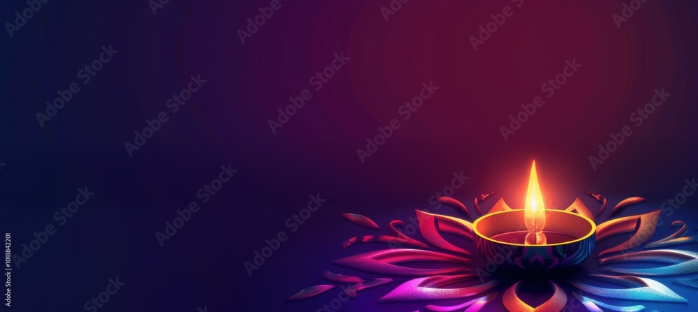 Elegant Diwali Greeting Card Design with Rangoli and Glowing Diya for Festive Wishes Elegant Diwali Greeting Card Design with Rangoli and Glowing Diya for Festive Wishes