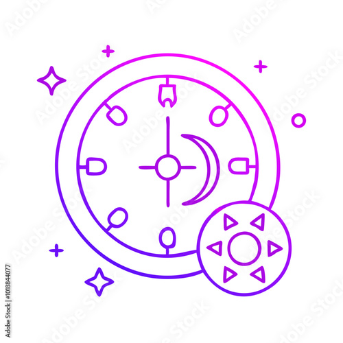 clock with celestial bodies