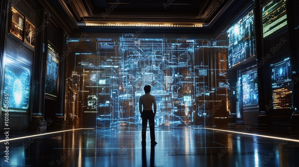 Intricate Mind Palace with Digital Interfaces and Data Intricate Mind Palace with Digital Interfaces and Data