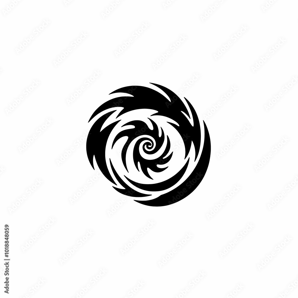 Hand-Drawn Hurricane Icon with Swirling Lines Hand-Drawn Hurricane Icon with Swirling Lines