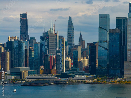 Midtown uptown NYC Skyline from Hoboken NJ photo