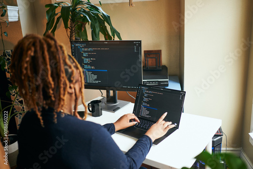 Software engineer programming