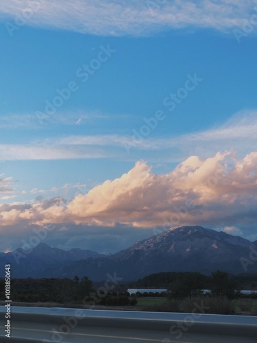 sunset in the mountains