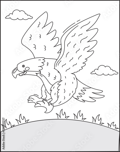 eagle Animal Coloring Pages for Kids & Adults design free vector