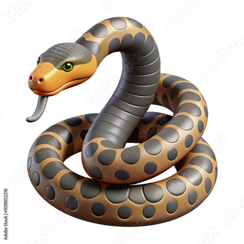 Cobra Snake Animal 3d Doll Model Icon Kids Learning Element PNG Clipping Path Cut Out Transparent