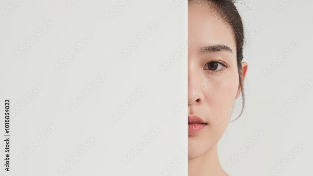 Half-face Portrait with Plain Background Half-face Portrait with Plain Background