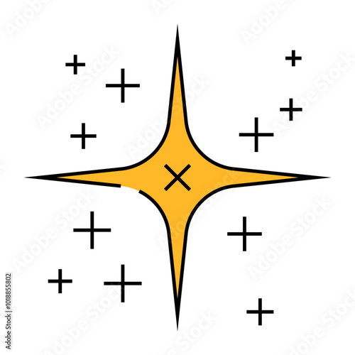 star tattoo art vintage line icon vector. star tattoo art vintage sign. isolated symbol illustration