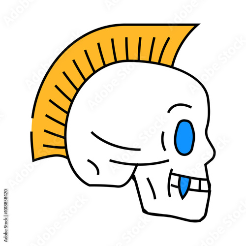 skull art tattoo vintage line icon vector. skull art tattoo vintage sign. isolated symbol illustration