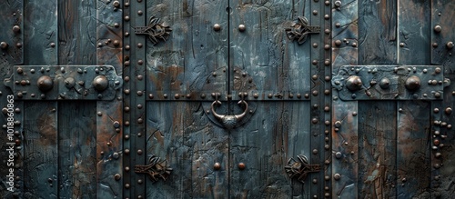 Antique Door with Keyhole and Rustic Texture