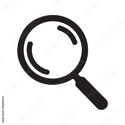 Magnifying glass icon, vector magnifier or loupe sign.