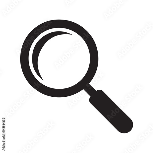 Magnifying glass icon, vector magnifier or loupe sign.