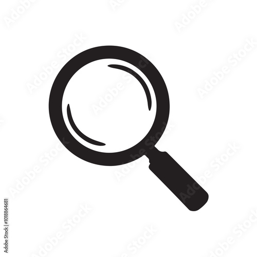 Magnifying glass icon, vector magnifier or loupe sign.