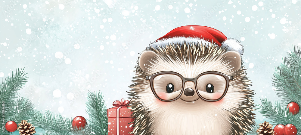hedgehog winter christmas glasses hedgehog winter christmas glasses