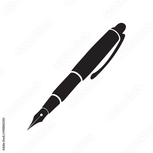 pen silhouette editable vector illustration