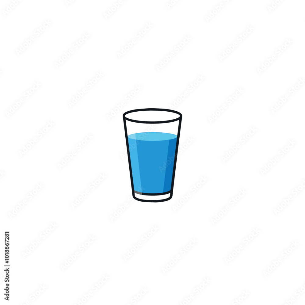 Glass of water logo icon flat vector design Glass of water logo icon flat vector design