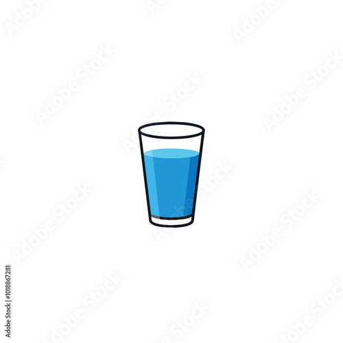 Glass of water logo icon flat vector design