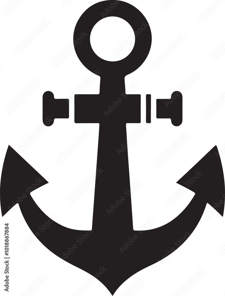 Anchor icon silhouette vector illustration