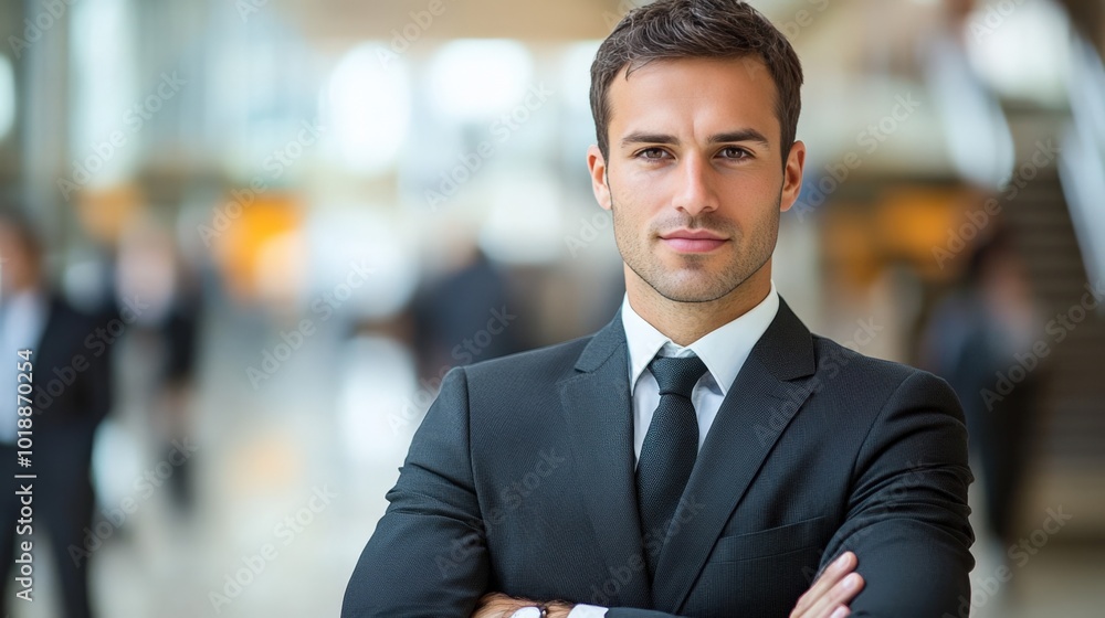 Dynamic businessman in office environment Dynamic businessman in office environment